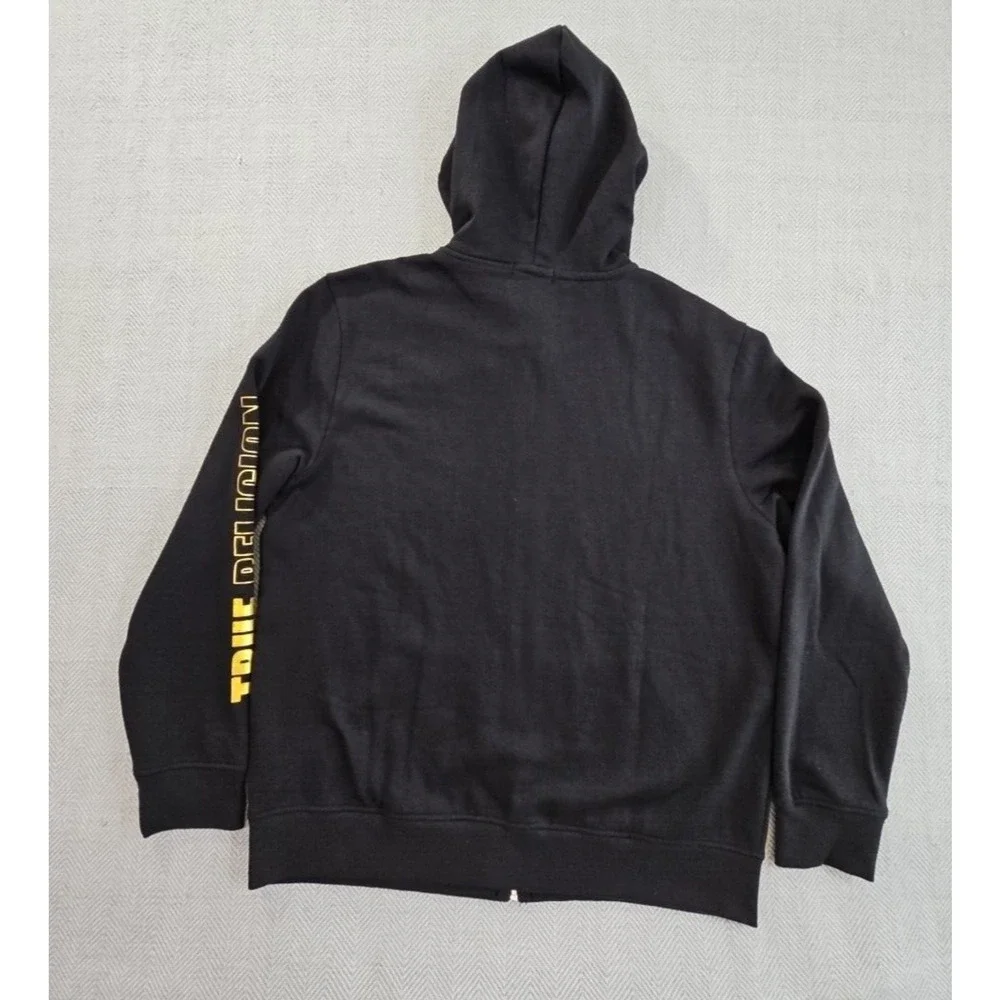 True Religion Full Zip Hoodie Men's XL NWT Black Long‎ Sleeve Gold Sleeve